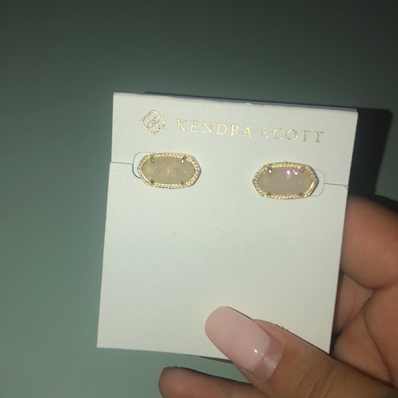 KendraScott EllieGoldStud Earrings IridescentDruzy - Picture 3 of 4